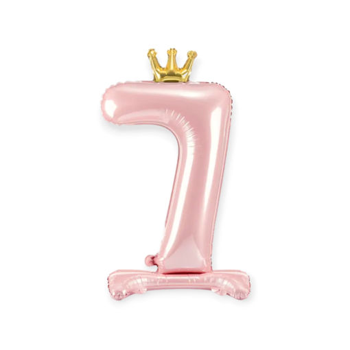 Picture of STANDING FOIL BALLOON NUMBER 7 LIGHT PINK 84CM